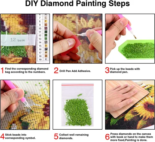 Miniatura 4 de KTHOFCY Kits de pintura de diamantes 5D para adultos y niños, bordado de águila y bandera, bordado de punto de cruz, pinturas de diamantes