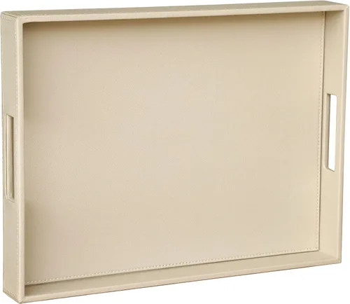 Miniatura 14 de HofferRuffer Bandeja rectangular de servir con asas con agujeros para mesa de café, desayuno, té, comida, bandeja de servicio para mostrador