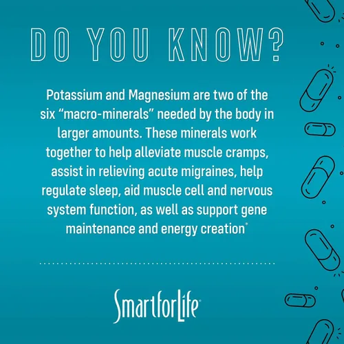 Miniatura 5 de SMART FOR LIFE Suplemento de potasio y magnesio - 30 cápsulas veganas - Suplemento de magnesio y potasio - Complejo mineral de alta absorción