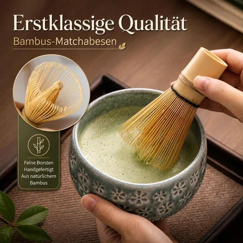 Miniatura 4 de Buucup Juego de batidor de matcha, kit de matcha de cerámica que incluye cuenco matcha, batidor y soporte, cuchara de bambú, soporte para cucharada