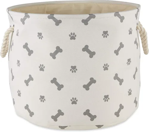 Miniatura 9 de Bone Dry - Colección de almacenamiento para mascotas con diseño de huella de pata y hueso, rectángulo pequeño, 14x8x9 pulgadas, color rosa 2-Rosa