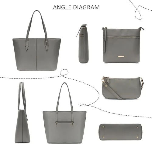 Miniatura 3 de Monederos y bolsos de mano para mujer, bolsos de hombro con asa superior, juego de 3 piezas