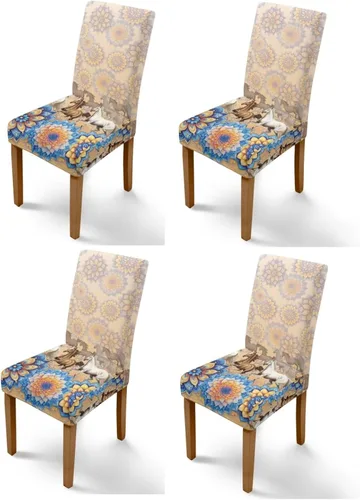 Miniatura 30 de Rnyleeg Red Rose Butterfly Chair Covers for Living Room No Arms Stretch Dining Chair Covers Set of 6 Soft Washable Kitchen Chair Protector Cover