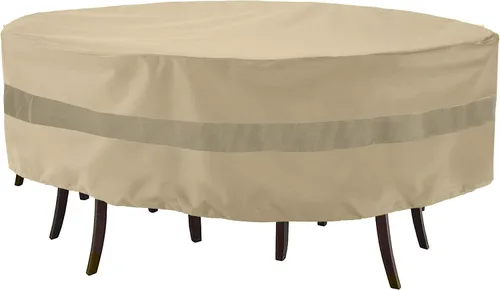 SunPatio Funda redonda para mesas y sillas de exterior, resistente e impermeable, grande, protección para todo tipo de clima, cubierta de muebles de