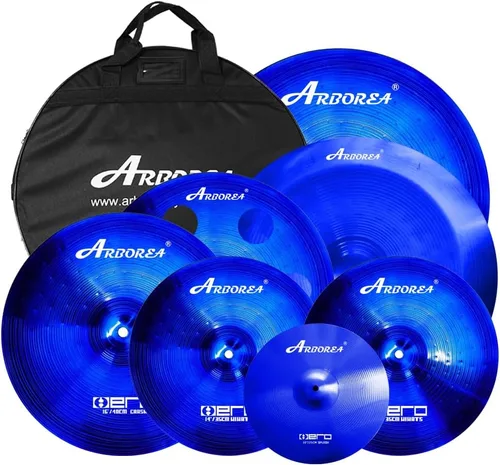 Miniatura 13 de Juego de platillos de aleación de bronce Arborea B20 Serie Butcher 5 piezas 14" Hihats 16" Crash 18" Crash 20" Ride, hecho a mano para bateristas