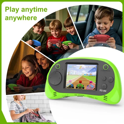 Miniatura 6 de Juegos de mano para niños, videojuego retro de 16 bits con 220 juegos electrónicos HD, juego de viaje portátil IPS de 2.5 pulgadas, regalos