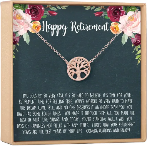 Collar de jubilación Tarjeta con mensaje sincero y regalo de joyería de colegascompañeros de trabajo