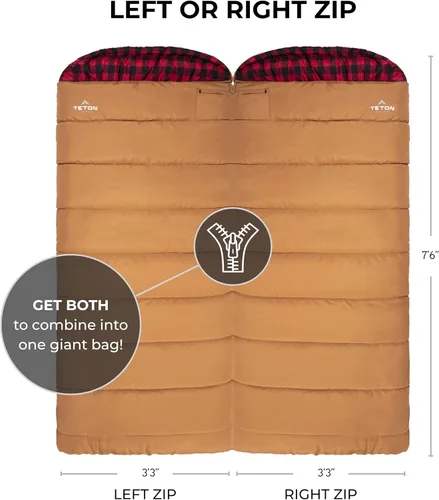 Miniatura 2 de TETON Sports Deer Hunter Sleeping Bag, Warm and Comfortable Camping Sleeping Bag, Teton Tough Canvas Shell for Camping, Hunting, and Cold Weather