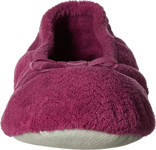 Miniatura 4 de Isotoner - Pantuflas de microfibra con patrón de chevrón para mujer con suela de ante y absorción de humedad para mayor comodidad