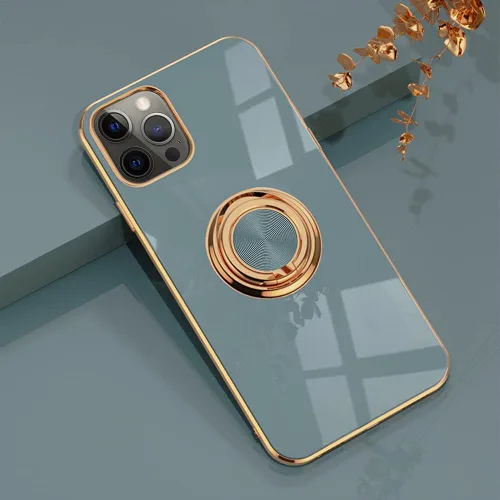 Miniatura 78 de Compatible con iPhone 11 Kickstand, anillo de rotación de 360 grados integrado con borde de oro rosa brillante que funciona con soporte magnético