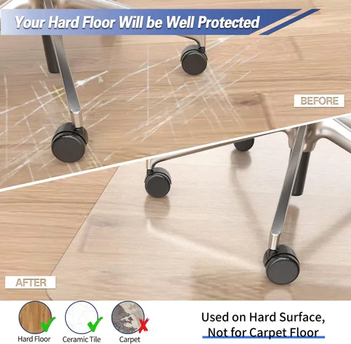 Miniatura 2 de Amyracel Tapete para silla de oficina para suelo de madera dura, tapete de escritorio para suelos de madera, tapete transparente para silla