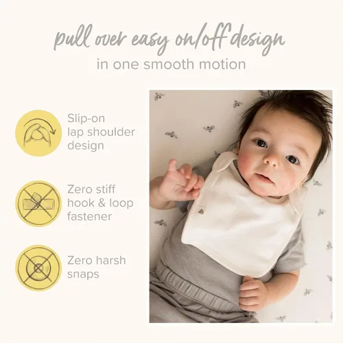 Miniatura 3 de Burt's Bees Baby Baberos unisex para bebé, trapos de baba de hombro de solapa, 100% algodón orgánico con baberos absorbentes de toalla de rizo