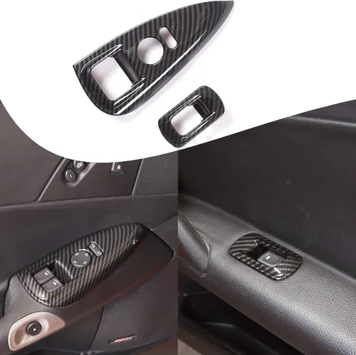 Miniatura 11 de Lcojicep Marco de interruptor de elevación de vidrio compatible con Corvette C6 Z06 ZR1 2005-2013 botón de elevación de cristal de ventana