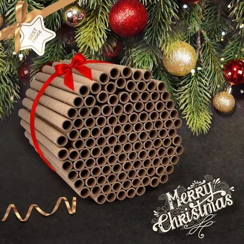 Miniatura 8 de Rivajam Paquete de repuesto de 125 tubos nidos de cartón Mason Bee House Colmena de abejas solitarias y suministros Kit de inicio y regalo