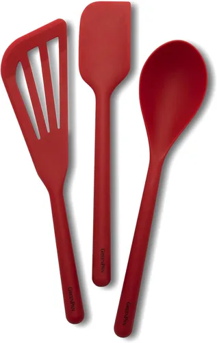 Miniatura 14 de GreenPan Juego de utensilios de cocina de silicona de 5 piezas, cuchara ranurada y sólida, volteador, espátula, batidor, herramientas de cocina Azul