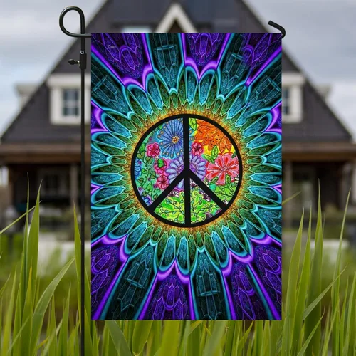 Miniatura 10 de Banderas PSL318F - Bandera hippie de personas que viven la vida en paz PSL318F, bandera de jardín (11.5 x 17.5 pulgadas), banderas de jardín de casa