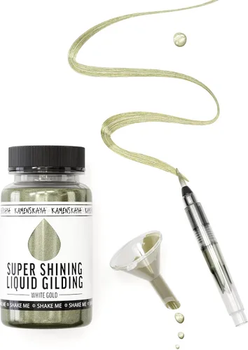 Miniatura 11 de KAMENSKAYA Liquid Silver Leaf Paint - Hoja líquida plateada de secado rápido a base de alcohol, 0.68 fl oz (0.7 fl oz)