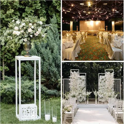 Miniatura 6 de MECCANIXITY Columna de florero para boda, soporte acrílico de 31.5 pulgadas de alto para decoración de centros de mesa de boda, fiesta, cena