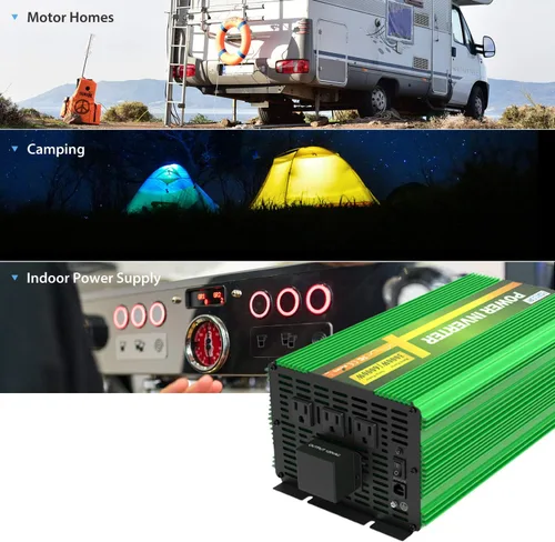 Miniatura 6 de EDECOA Inversor de corriente de onda sinusoidal pura de 3000 W 3000 vatios CC 12 V a 110 V 120 V AC inversor solar con 3 salidas y bloque