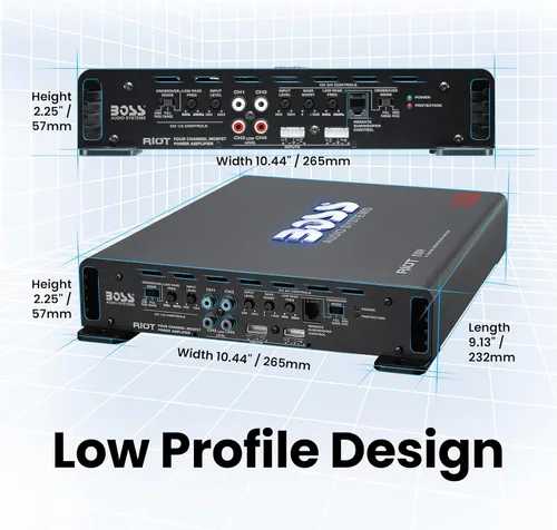 Miniatura 5 de BOSS Audio Systems R3004 amplificador para auto con 4 canales - 1200 W, 2/4 ohmios estables, clase A/B, rango completo, compatible con puente