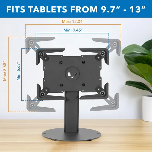 Miniatura 5 de Mount-It! Soporte universal para tableta con inclinación, soporte de quiosco antirrobo para iPad POS de venta al por menor, compatible con tabletas