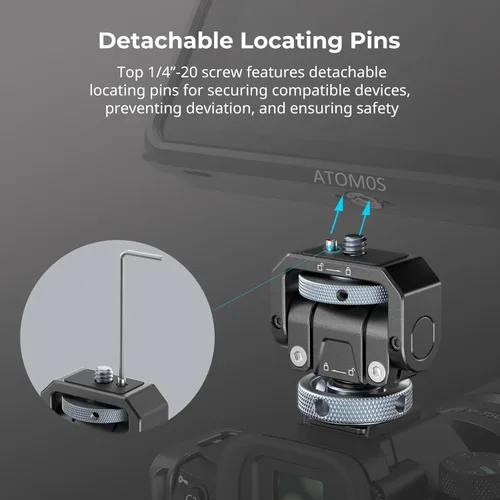 Miniatura 8 de SmallRig Soporte para monitor de cámara Lite con zapata fría, giratorio de 360° e inclinación de 180° para monitor de campo, LED, flash y video