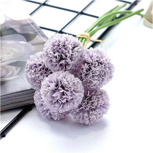 Miniatura 9 de HEXEH Artificial Flowers 6Pcs/Bundle mini Chrysanthemum Flower Ball Silk Artificial Flowers for Wedding Decoration Bridal Flores Decoration Bouquets