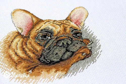 Miniatura 5 de Merejka Kit de punto de cruz contado Bulldog francés