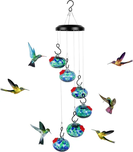 Miniatura 8 de Headak Life Encantadores Carillones de Viento Comederos para Colibríes para Exteriores Colgantes a Prueba de Hormigas y Abejas, Nunca Gotean