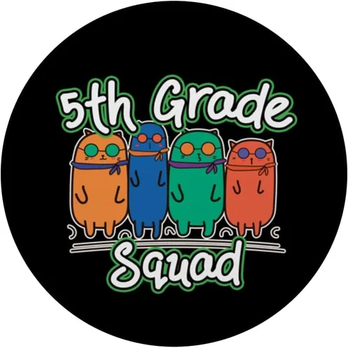Miniatura 3 de 5th Grade Squad Cute Cats Back to School Fifth Grade PopSockets Adhesive PopGrip