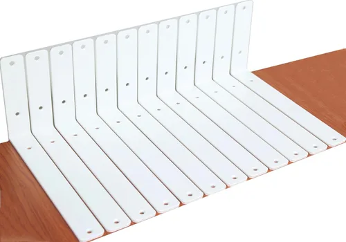 Miniatura 81 de Paquete de 12 soportes de estante en L de 8 pulgadas de largo x 6 pulgadas de alto x 1.5 pulgadas de ancho, 5 mm de grosor, soporte de estante en L
