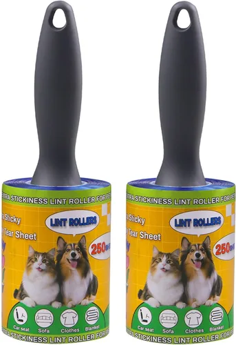 Miniatura 11 de Rodillo de pelusa para mascotas, paquete económico de 250 hojas, removedor de pelusa extra adhesivo para perros y gatos, ropa, muebles, sofás, Blanco