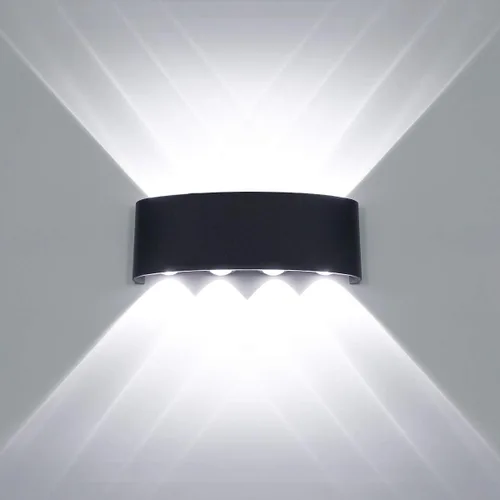Kawell Lámpara de pared moderna impermeable de 8 W, lámpara de pared LED de aluminio, para interiores y exteriores, para baño, dormitorio, pasillo,