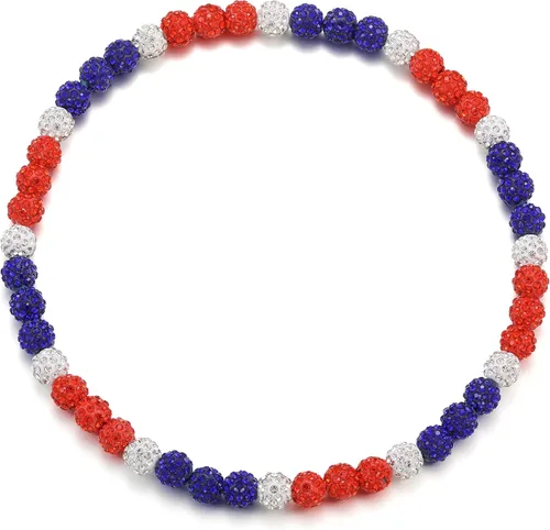 Miniatura 19 de SKQIR Collar de Cuentas de Béisbol para Hombres Bling Accesorios de Goteo de Béisbol con Diamantes de Imitación Brillantes para Hombres Colección