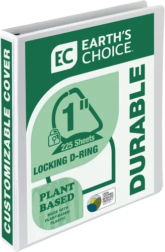 Miniatura 2 de Samsill Earth's Choice - Carpeta a base de plantas resistente de 3 anillos en D de 1.5 pulgadas con bloqueo de un solo toque, a base de plantas