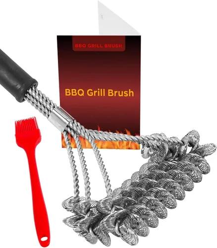 Cepillo de parrilla sin cerdas para una limpieza segura, cepillo limpiador para rejillas de gas/porcelana/charbroil, herramienta de barbacoa de