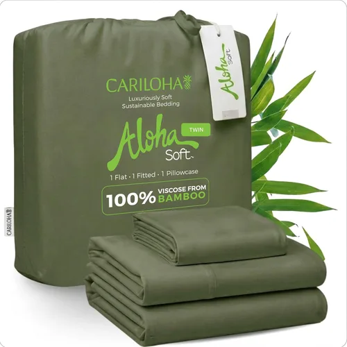 Miniatura 25 de Cariloha Aloha Soft - Juego de sábanas suaves de 4 piezas Gris Sombra King Hecho de 100% viscosa derivada de bambú Línea de sábanas Sombra