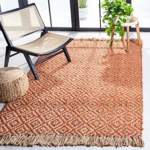 Miniatura 10 de SAFAVIEH Natural Fiber Collection - Alfombra decorativa, 2.3 x 4 pies, azul tropical y natural, yute bohemio con borlas de diamante, hecho a mano