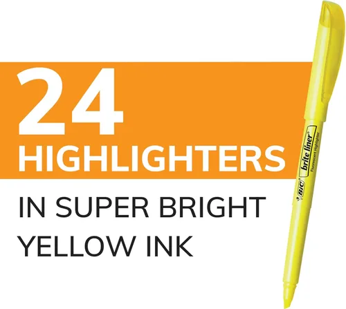 Miniatura 2 de Rotuladores, punta de cincel, colores surtidos, BIC Brite Liner 24 unidades, Amarillo