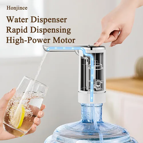 Miniatura 2 de Dispensador de agua eléctrico plegable para jarra de 5 galones, carga USB, 3 modos con interruptor de apagado automático, portátil para el hogar, al