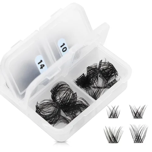 Miniatura 18 de Extensiones de pestañas YY, extensiones de pestañas Y, rizo D, 0.003 in, 0.472 in, bandeja mixta en forma de Y, volumen 4D, pestañas postizas de uso