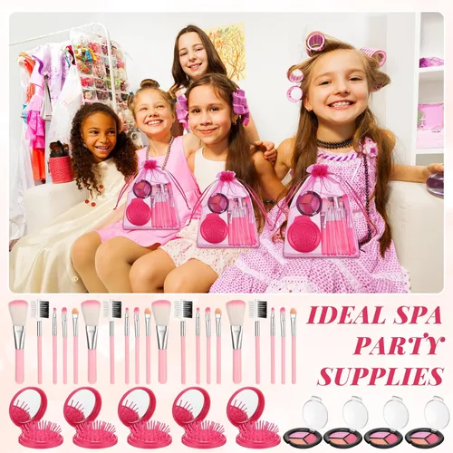 Miniatura 5 de Willinglong 12 Juegos de Kit de Maquillaje para Niñas, Suministros de Fiesta de Spa para Niñas, Juego de Cosméticos de Maquillaje para Pijamadas
