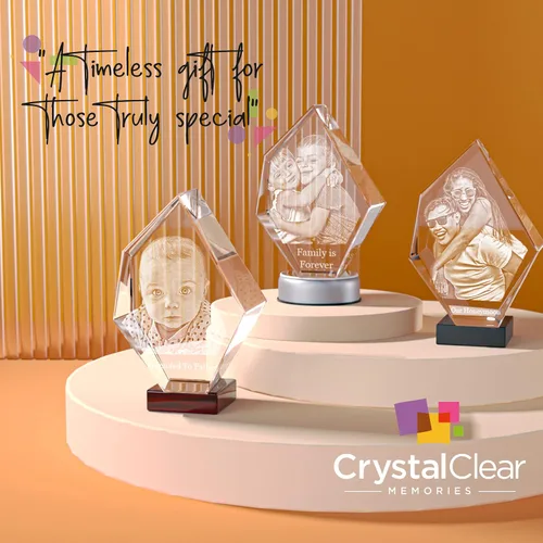 Miniatura 8 de Crystal Clear Memories Foto de cristal 3D, regalos de Navidad personalizados con tu propia foto para mamá, papá, hombres, mujeres, imagen grabada