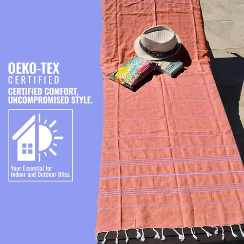 Miniatura 8 de Toalla de baño/playa (100% algodón,40x70 in), diseño turco 1 coral oscuro