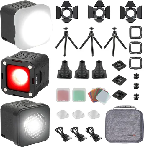 Miniatura 10 de SmallRig RM01 Mini Luz de Vídeo LED Impermeable Kit de Iluminación Portátil con 8 Filtros de Color, Luz de Fotografía de Relleno Regulable 5600K