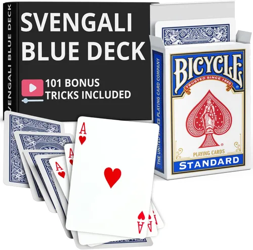 Miniatura 29 de Ted's Sterling Magic Precision Blue Rider Back Bicicleta Svengali Deck con instrucciones para más de 100 trucos (2 de clubes)