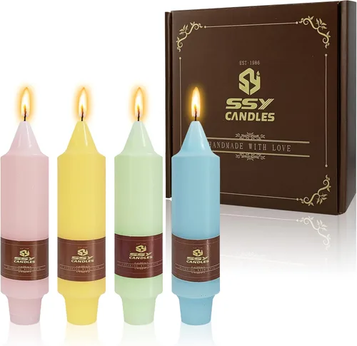 Miniatura 76 de Candelabros cortos de 5 pulgadas con velas cónicas verde oscuro, 4 piezas para cena, hogar, boda, fiesta, decoración