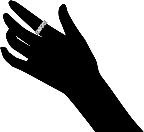 Miniatura 5 de Tienda Collection Platinum or Gold Plated Sterling Silver Princess-Cut 5-Stone Ring made with Infinite Elements Zirconia