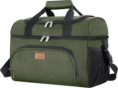 Lifewit - Bolsa térmica aislada, hielera grande impermeable para 32/48 latas, bolsa de hielo portátil ligera de doble capa con lados suaves para