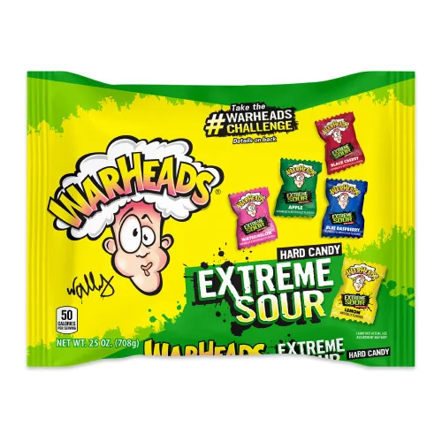 Miniatura 7 de WARHEADS - Extreme Sour Hard Candy - Sabores de manzana agria, cereza negra, frambuesa azul, limón y sandía - Bolsas de 1 onza - Paquete de 12